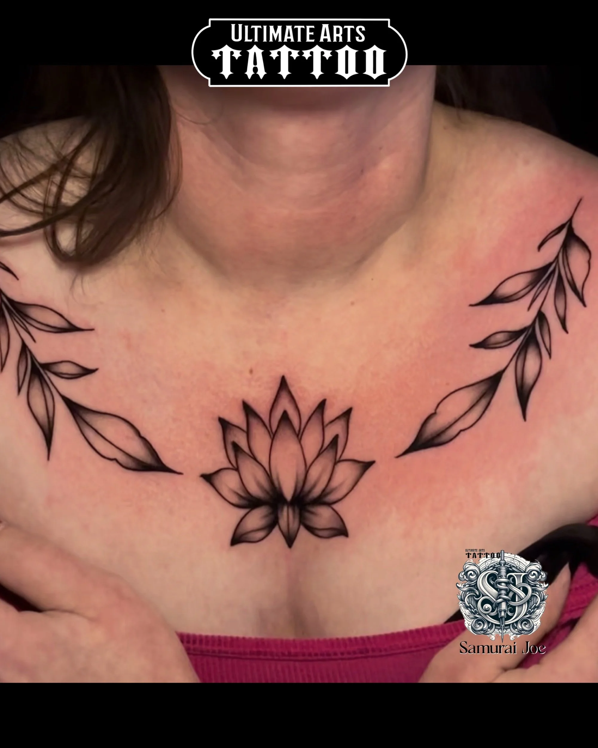 Black Gray Lotus and Vines