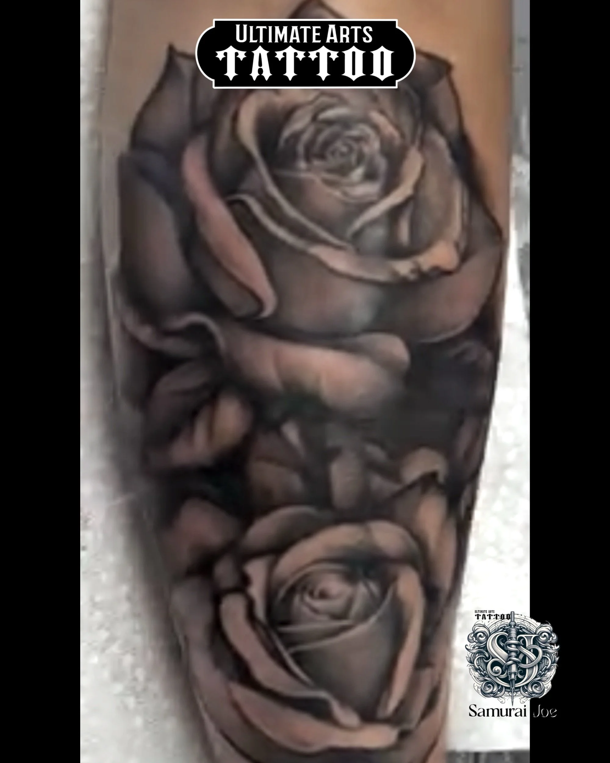 Realistic Black and Gray Roses