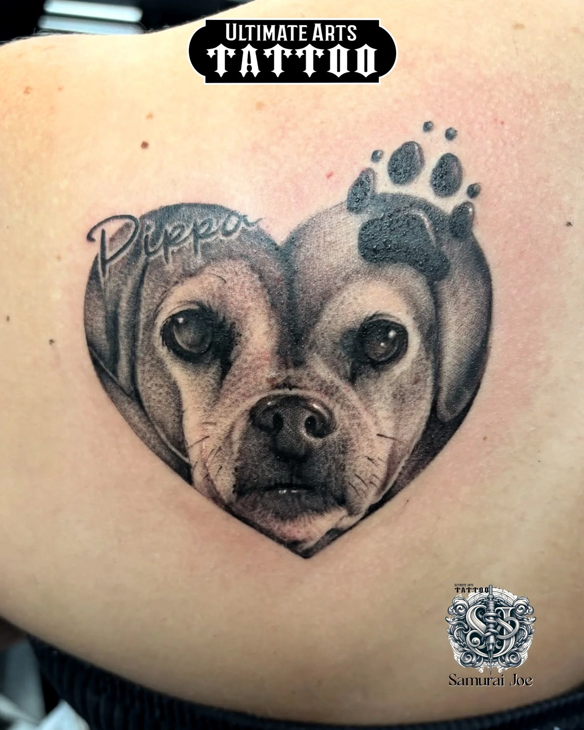 Beloved Puggle and Paw print tribute