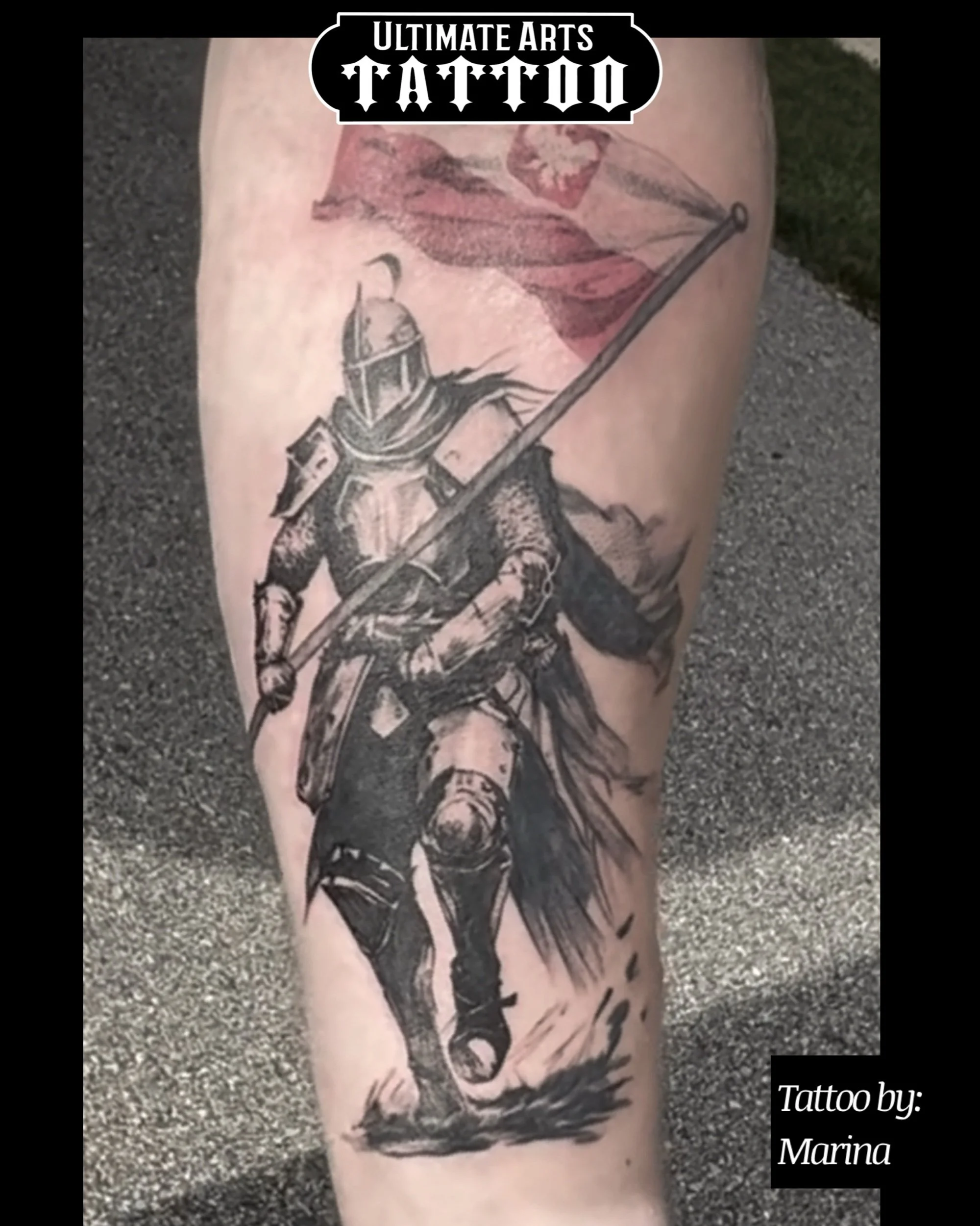 Armored Warrior with Flag