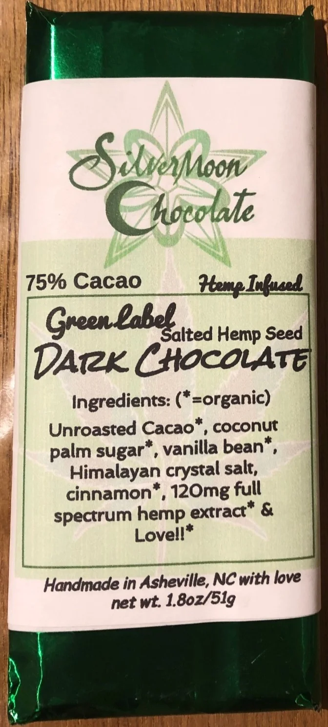 Green Label Salted Hemp Seed Dark Chocolate Bar