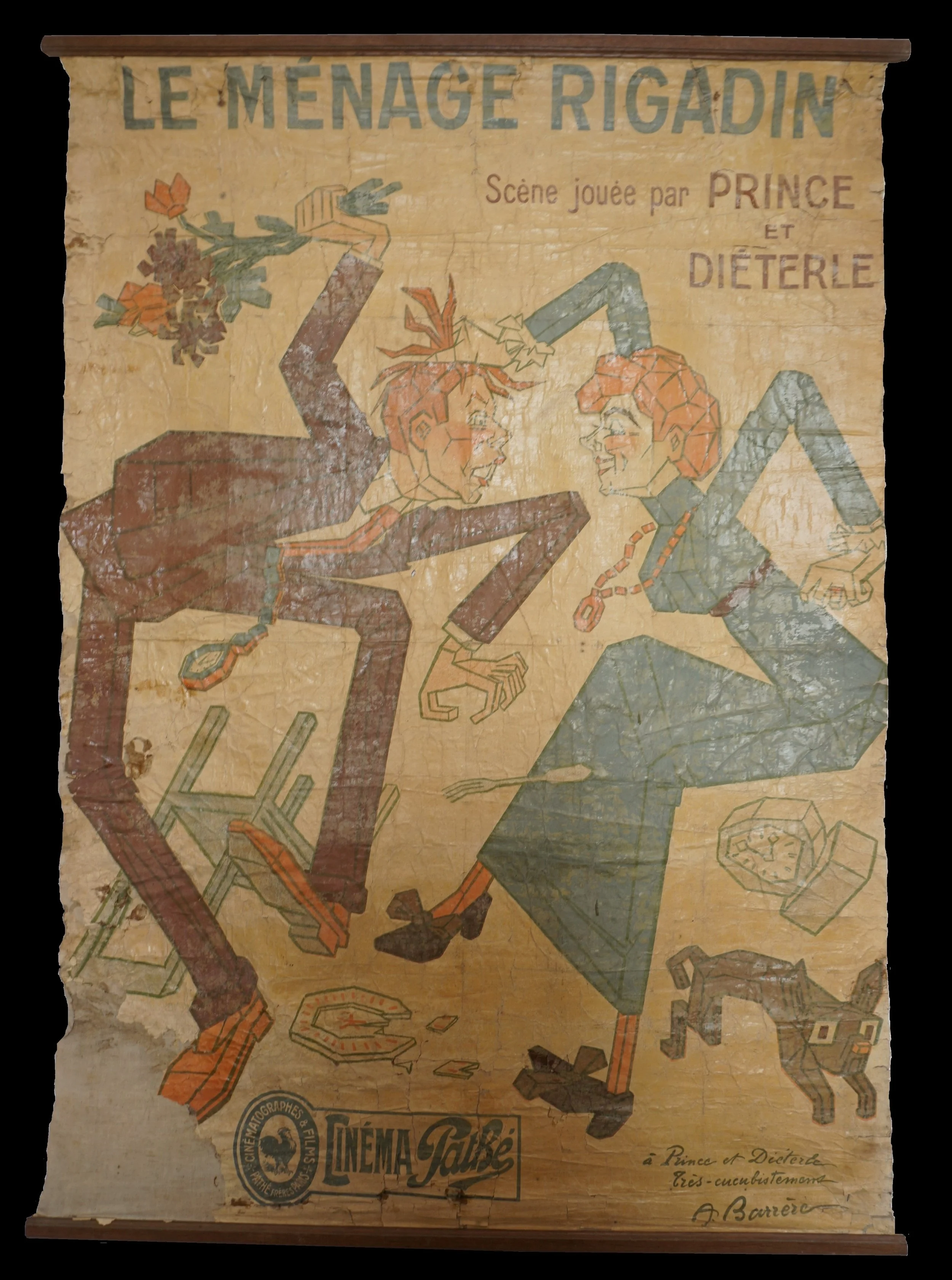 French 1912 Film Poster Le Ménage de Rigadin — Antiques&Architectural