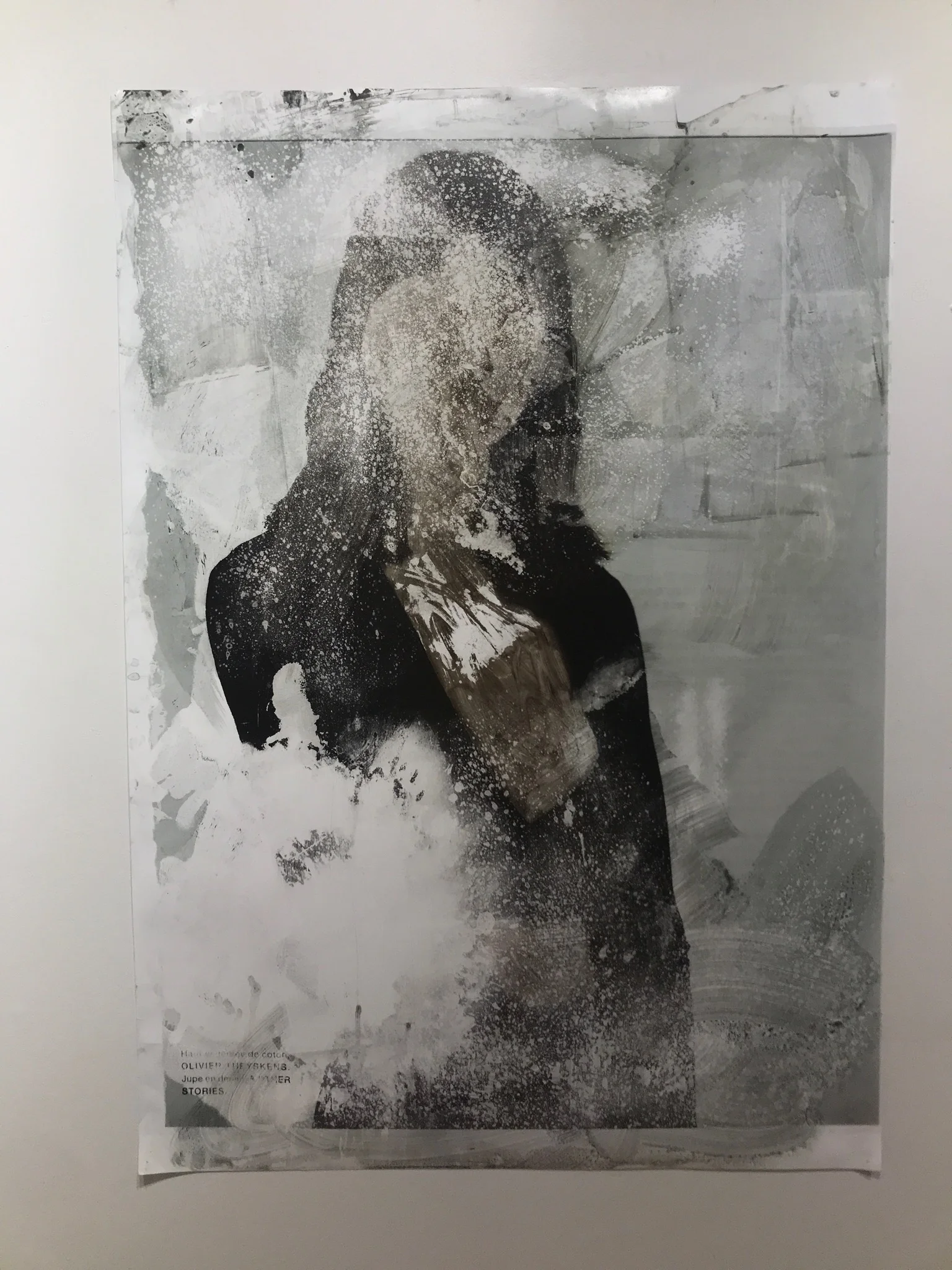 Objet de Désir 3 2017 51.5 x 36 in. Citra solv on magazine, window cleaner, and bleach on photo paper