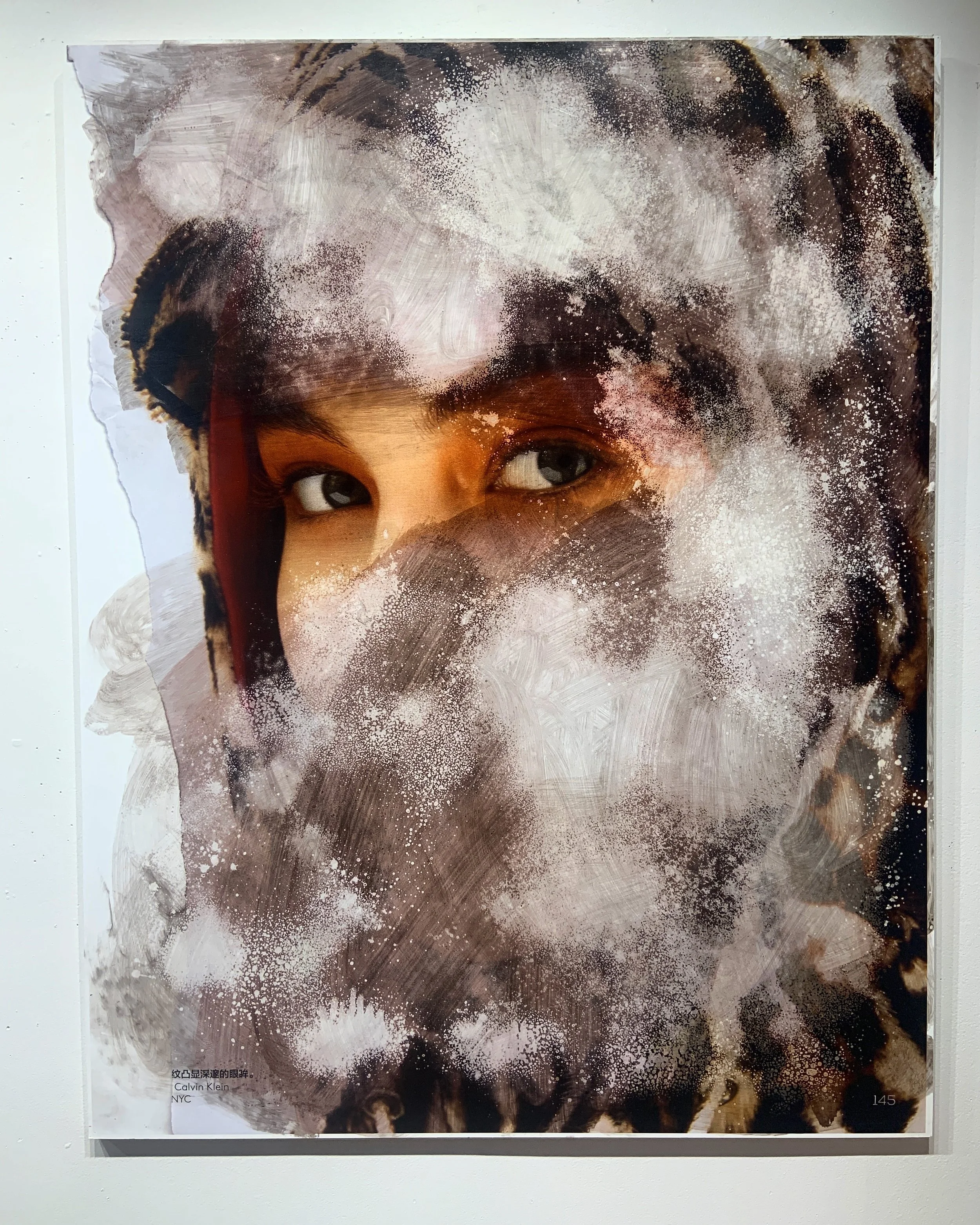 Calvin Klein NYC 2019 46 x 36 in. citra solv on magazine, windex on photo paper