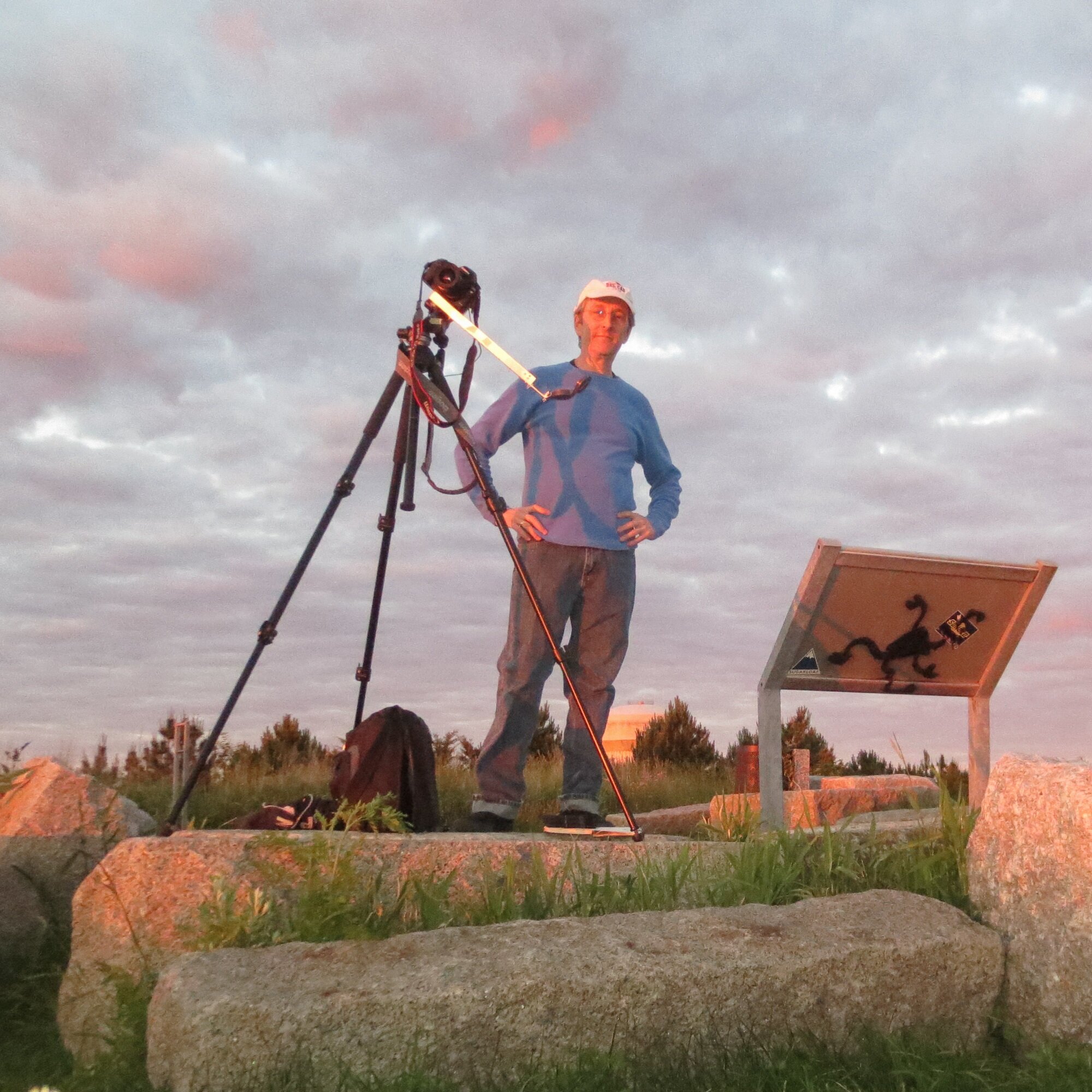 image: photographing a sunset from Deer Island for the series "curve of the Earth"