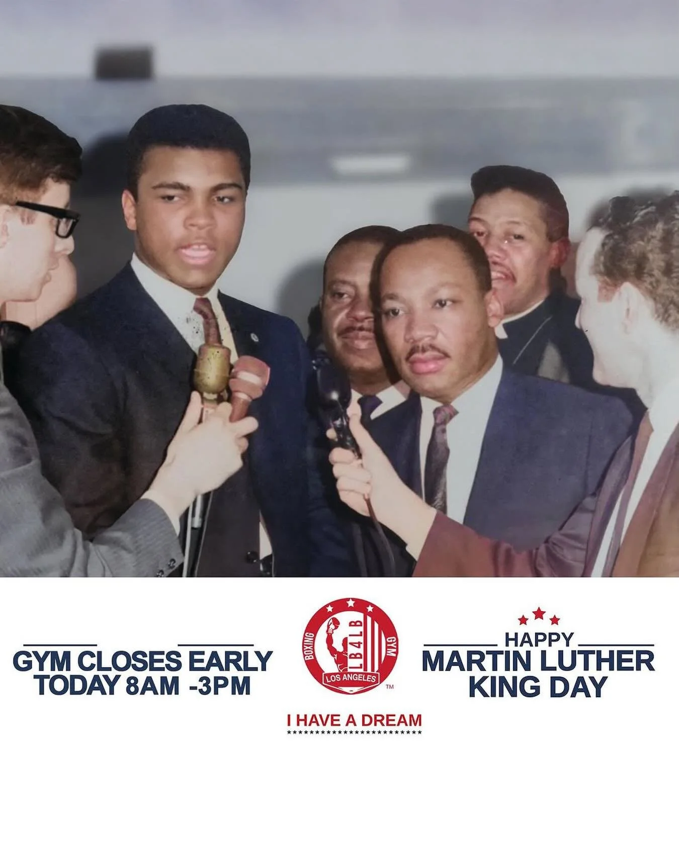 Attention gym members,

We hope this message finds you well. We wanted to inform you that due to the observance of the federal holiday, Martin Luther King Jr. Day, our gym will be closing early today at 3pm. 

So the 5pm &amp; 6pm Kids Classes will b