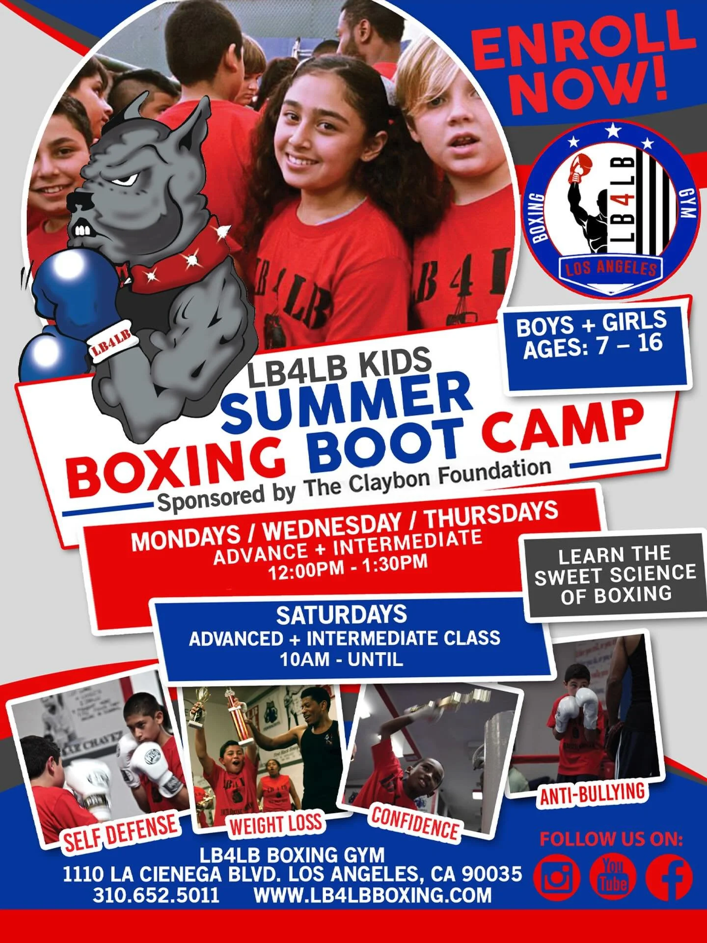 🥊☀️ LB4LB Kids Summer Boxing Bootcamp is here! ☀️🥊

Join us for an action-packed 8-week summer program starting June 20th! Youth participants will train in boxing 3 days a week, build discipline, confidence, and teamwork &mdash; plus enjoy a fun fi