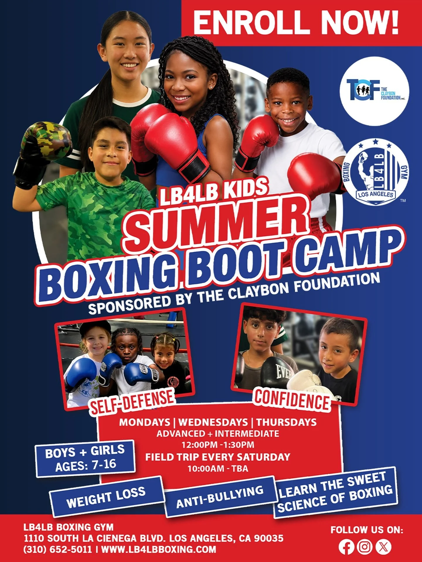 🥊☀️ LB4LB Kids Summer Boxing Bootcamp is here! ☀️🥊

Join us for an action-packed 8-week summer program starting June 20th! Youth participants will train in boxing 3 days a week, build discipline, confidence, and teamwork &mdash; plus enjoy a fun fi