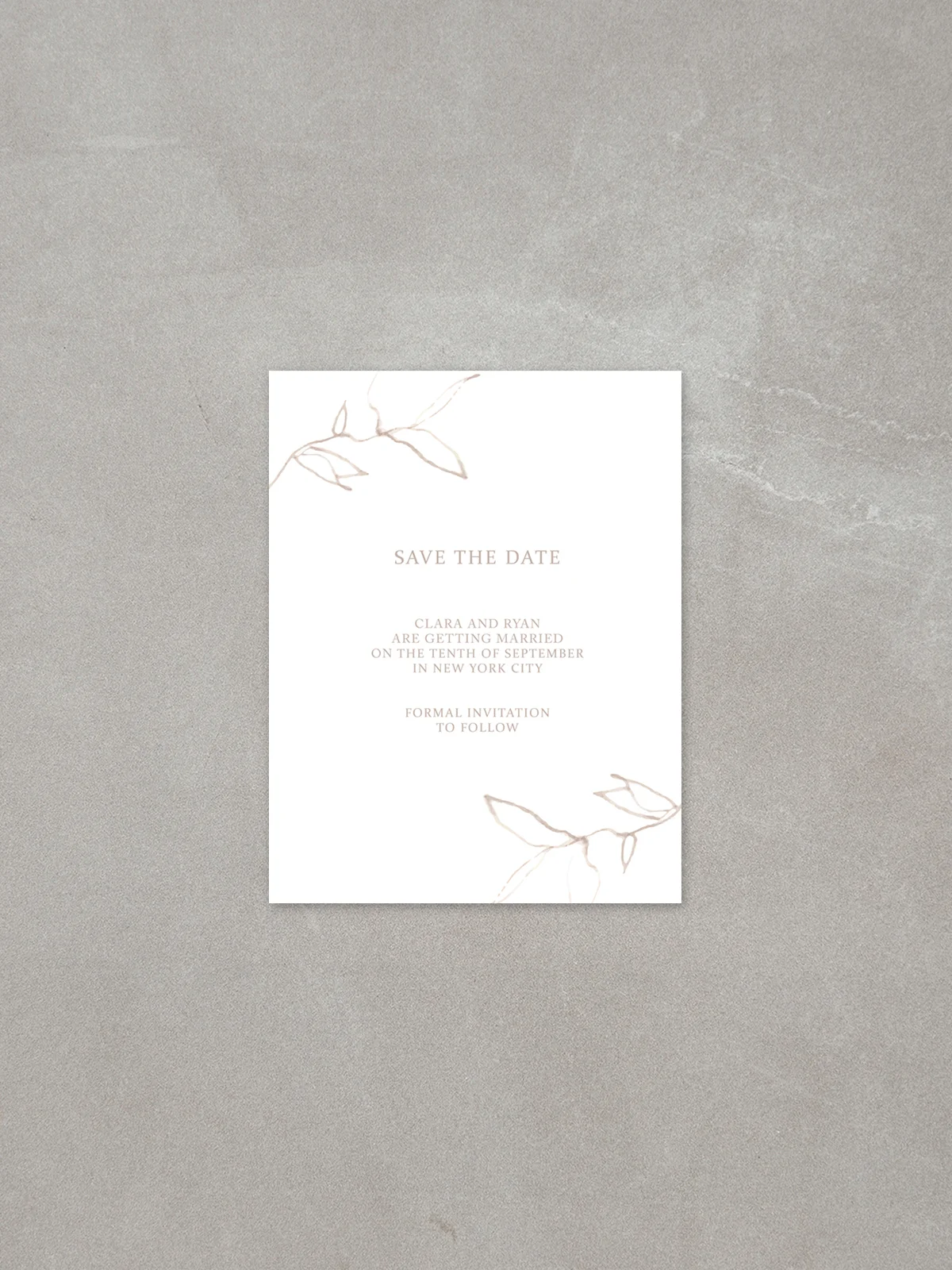Elysian // Save The Date Card in sandstone