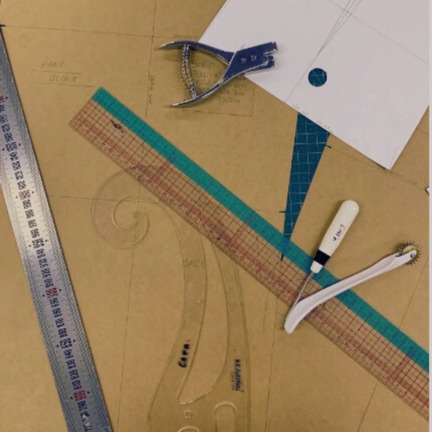 Drafting rulers and pattern curves - equipment used in the sewing studio