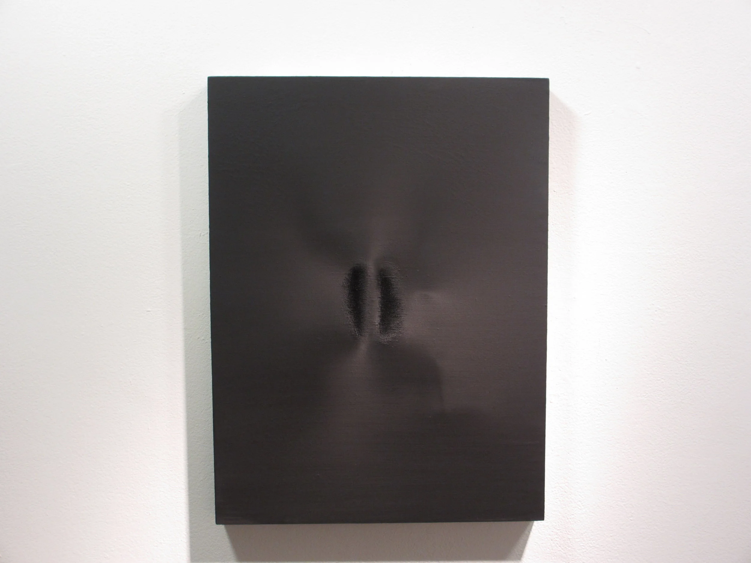  black iron oxide on panel, 2016. 