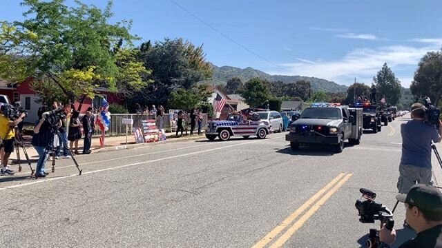 Honoring fallen Marine soldier Gunnery Sergeant Diego Pongo.  The community support behind this was amazing!  #honorthefallen #resteasy #honor #service #sacrafice #hero #usmc #marines #semperfi #semperfidelis #simivalley