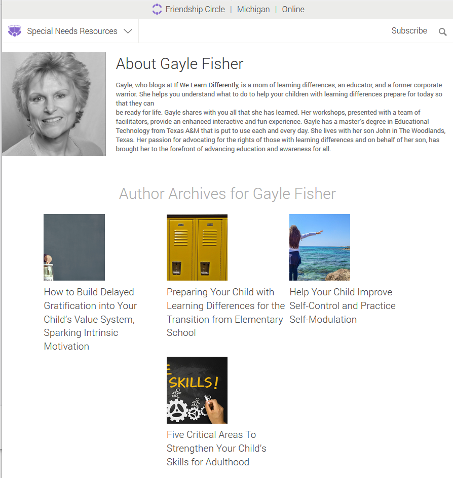 Friendship Circle - Author Archives for Gayle Fisher