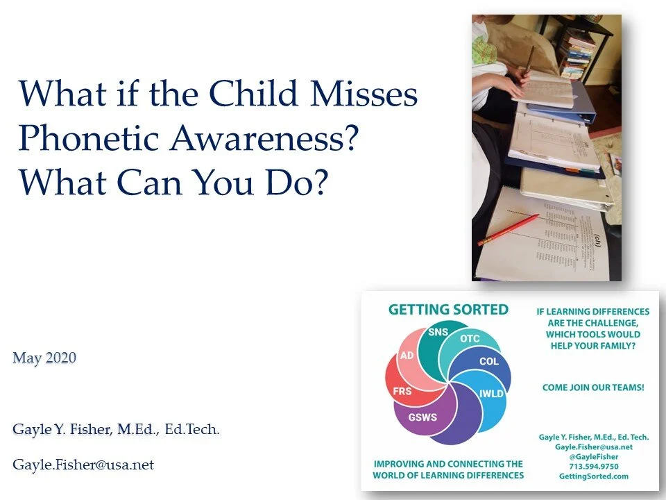 What If The Child Misses Phonetic Awareness?  What Can You Do?