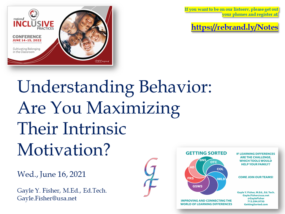 Understanding Behavior Are You Maximizing Their Intrinsic Motivation Region 4 Inclusive Practices Conf 06 2022 Gayle Fisher.png