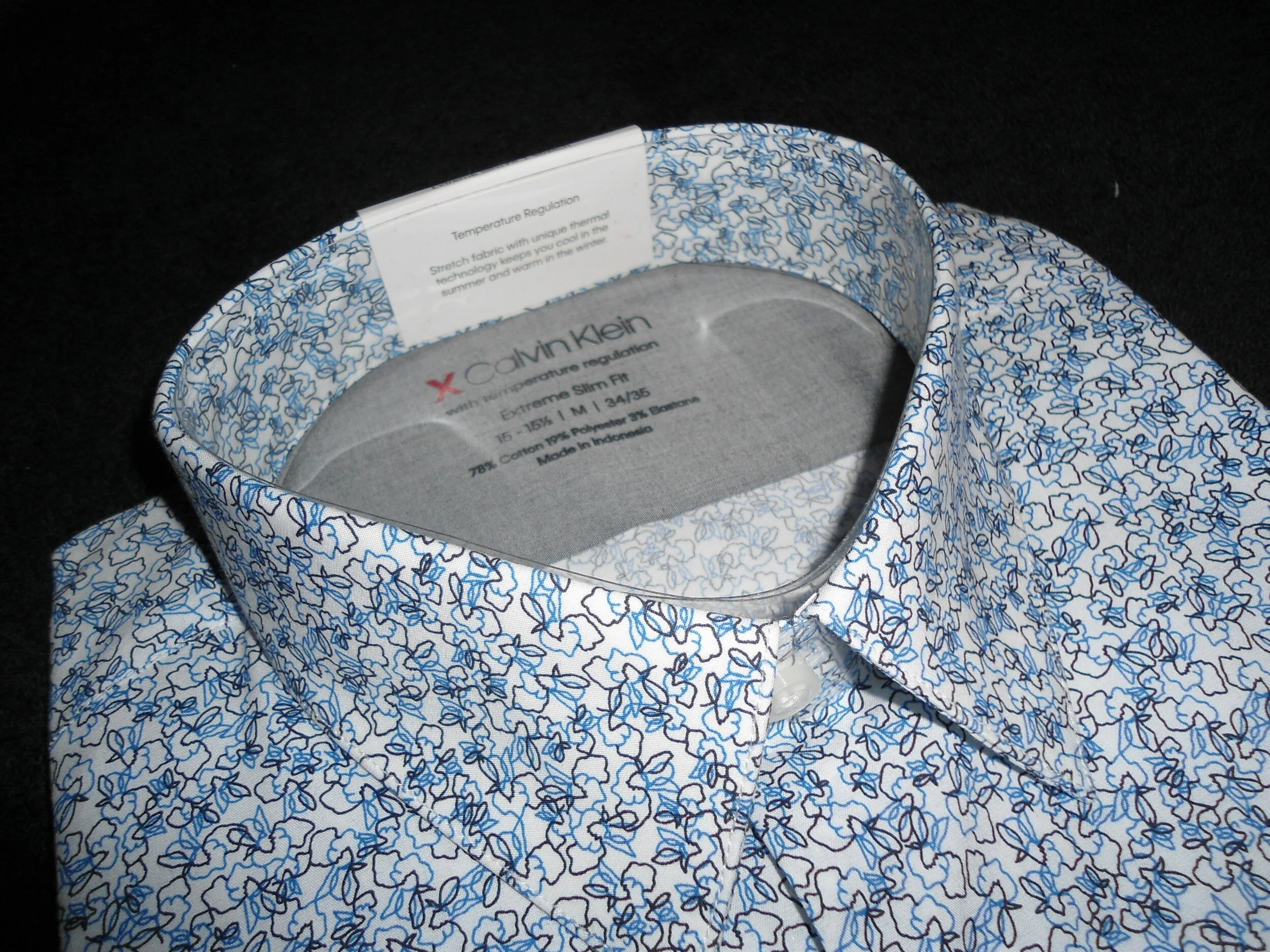 CALVIN KLEIN NEW MENS PERSIAN BLUE EXTREME SLIM FIT STRETCH DRESS SHIRT  VARIOUS SIZES MSRP $79.50 on Sale $24.99  MS Fashion Overstock