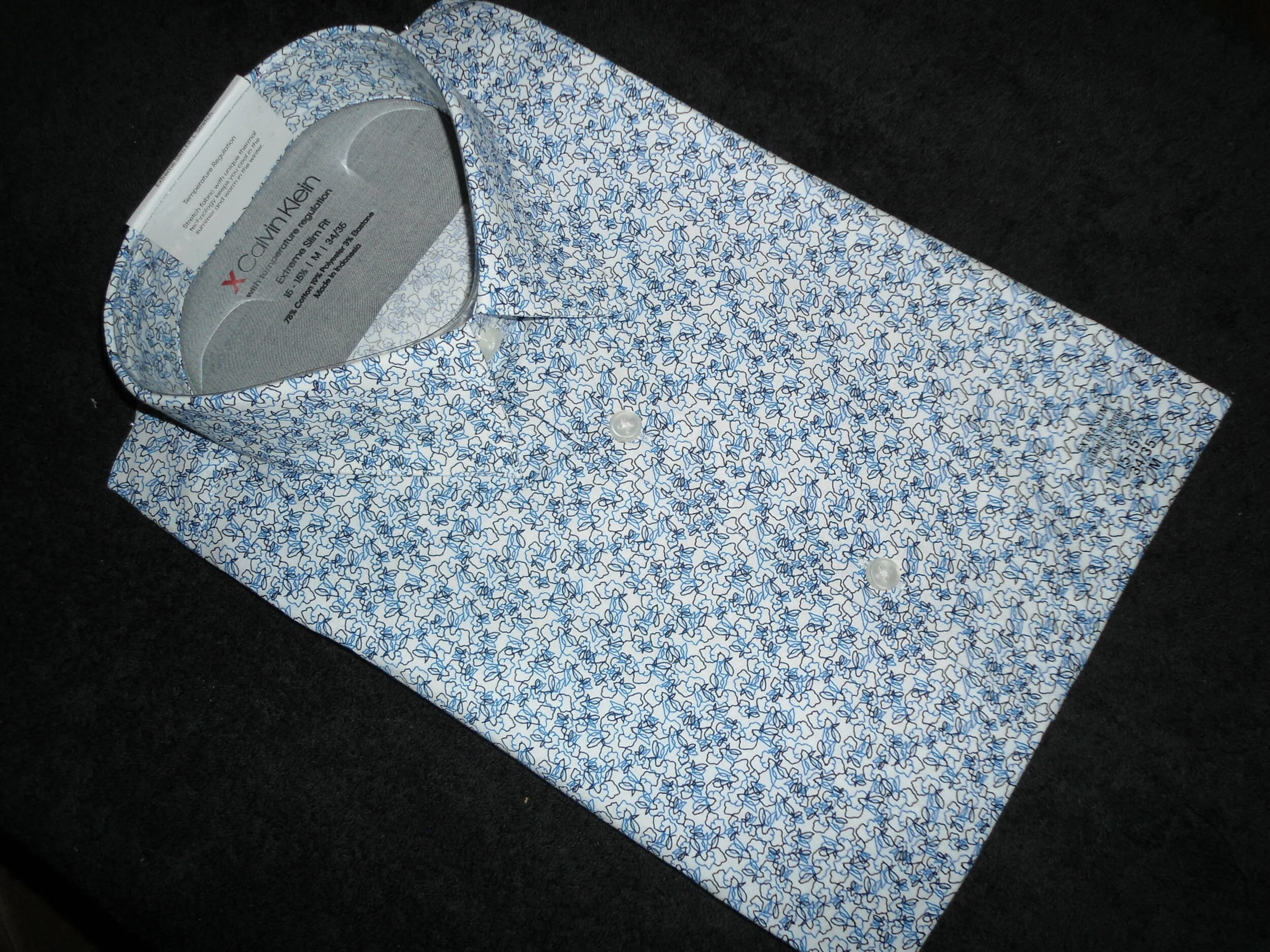CALVIN KLEIN NEW MENS PERSIAN BLUE EXTREME SLIM FIT STRETCH DRESS SHIRT VARIOUS SIZES MSRP $79.50 on Sale $24.99