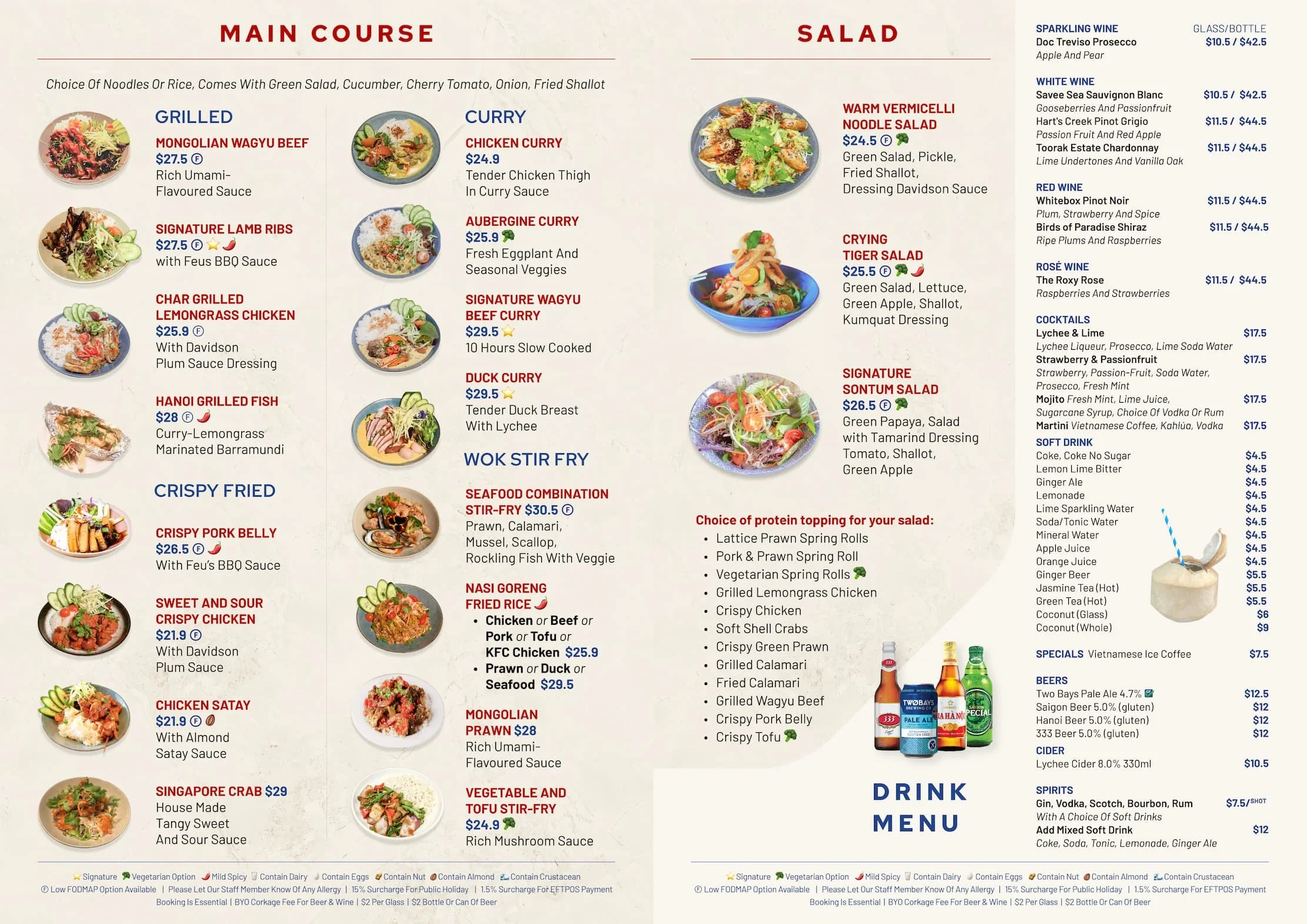 Menu of Le Feu Mornington (100% Gluten-free) at 📍  10 Blake St, Mornington, Melbourne VIC 3931 ☎️ 0481 994 997