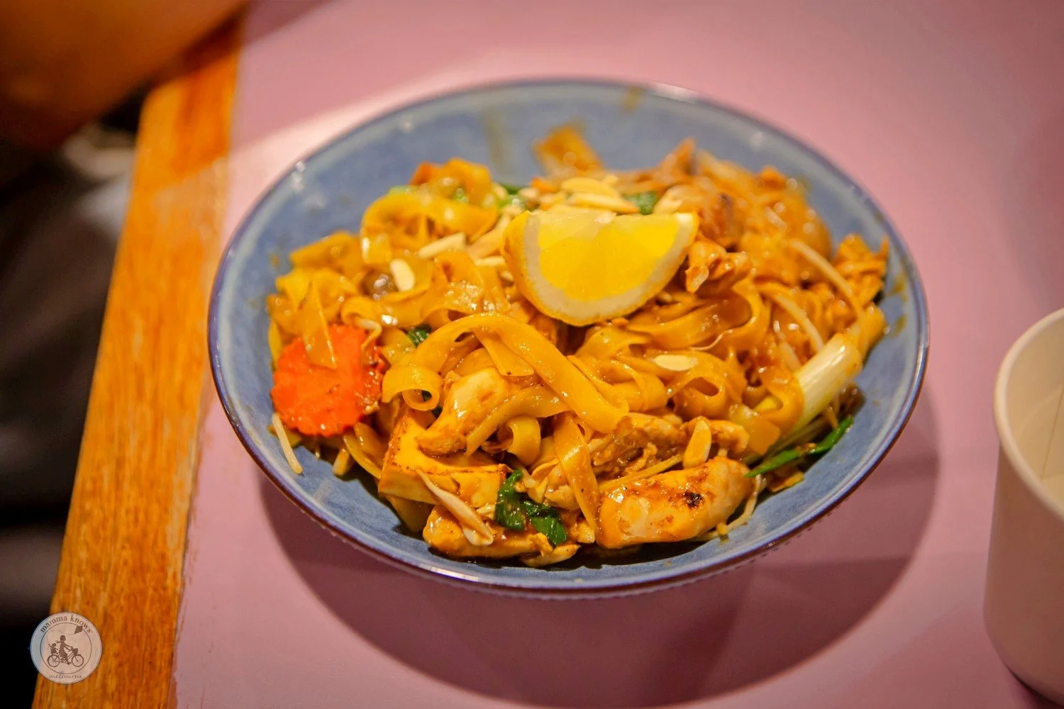 A beautifully presented bowl of gluten-free pad thai at Le Feu Frankston.