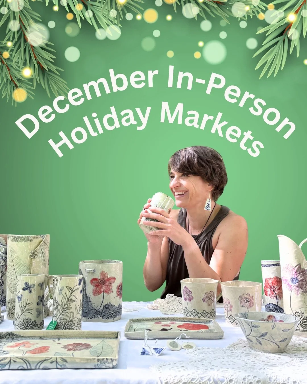 ✨ Mark Your Calendars friends! ✨

We&rsquo;re popping up at a few holiday shows in your area starting THIS weekend! We'd love to see you there in person. 🎄✨

Come by our booth to touch, feel, and shop our handmade ceramics, each one made with real p