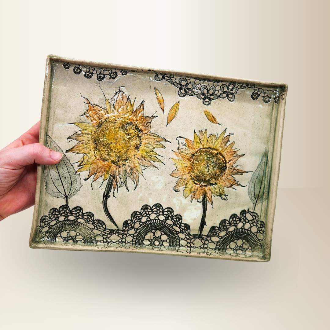 Large Platter with Sunflowers