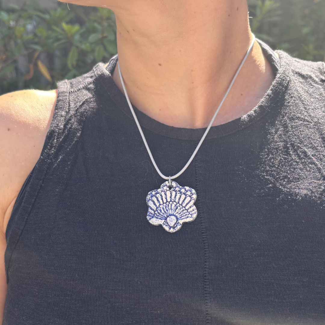 Blue Lace Flower Necklace