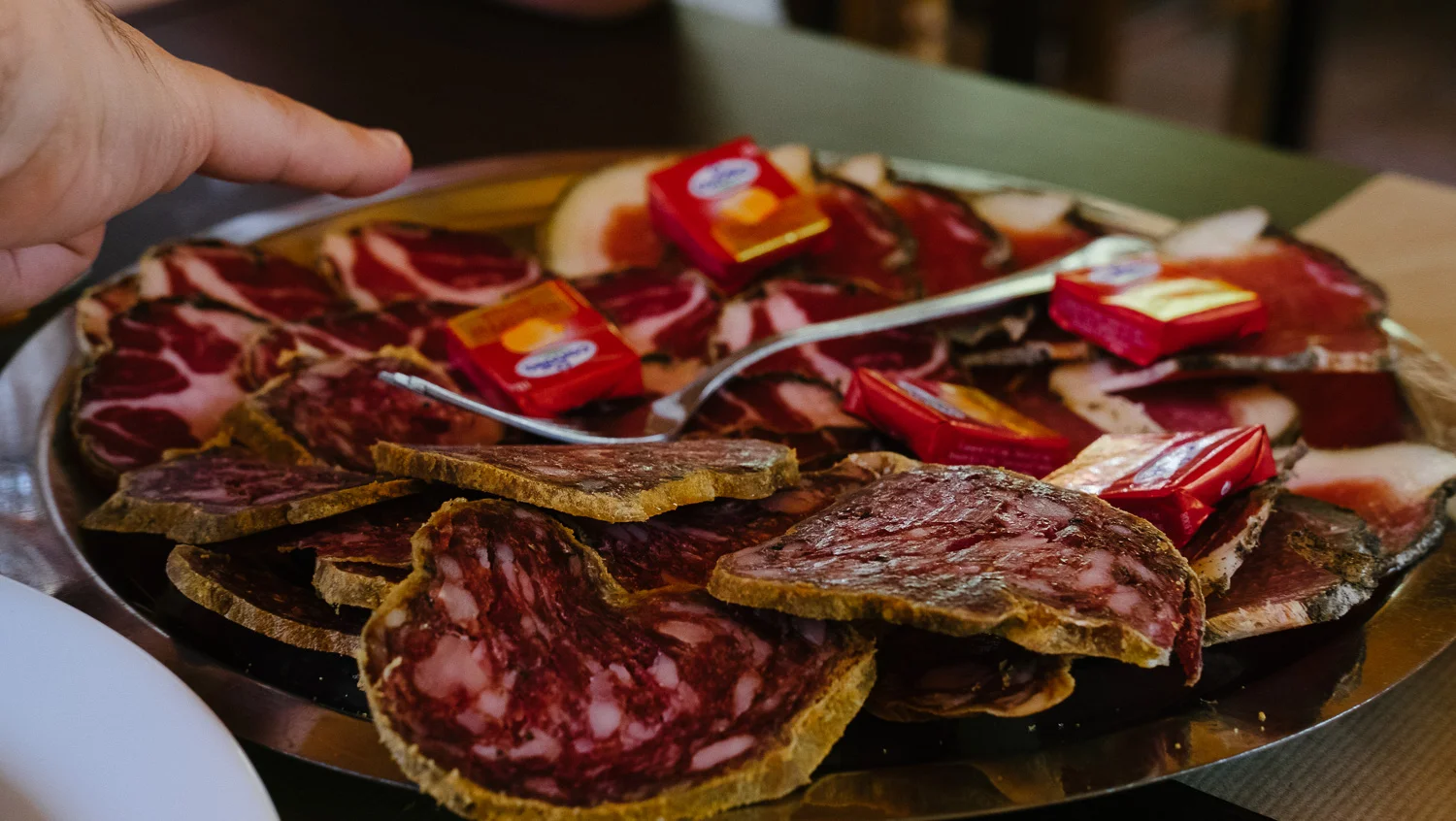Charcuterie plate at Auberge U Taravu in Zavaco