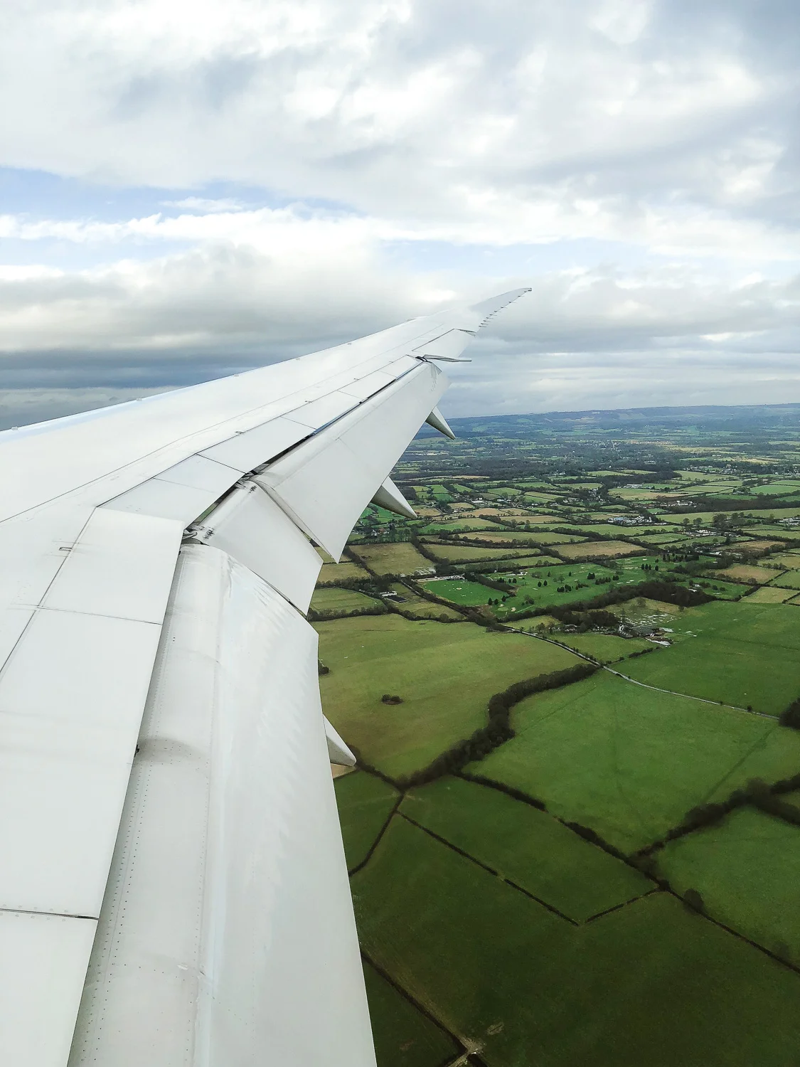 Flying over the English countryside