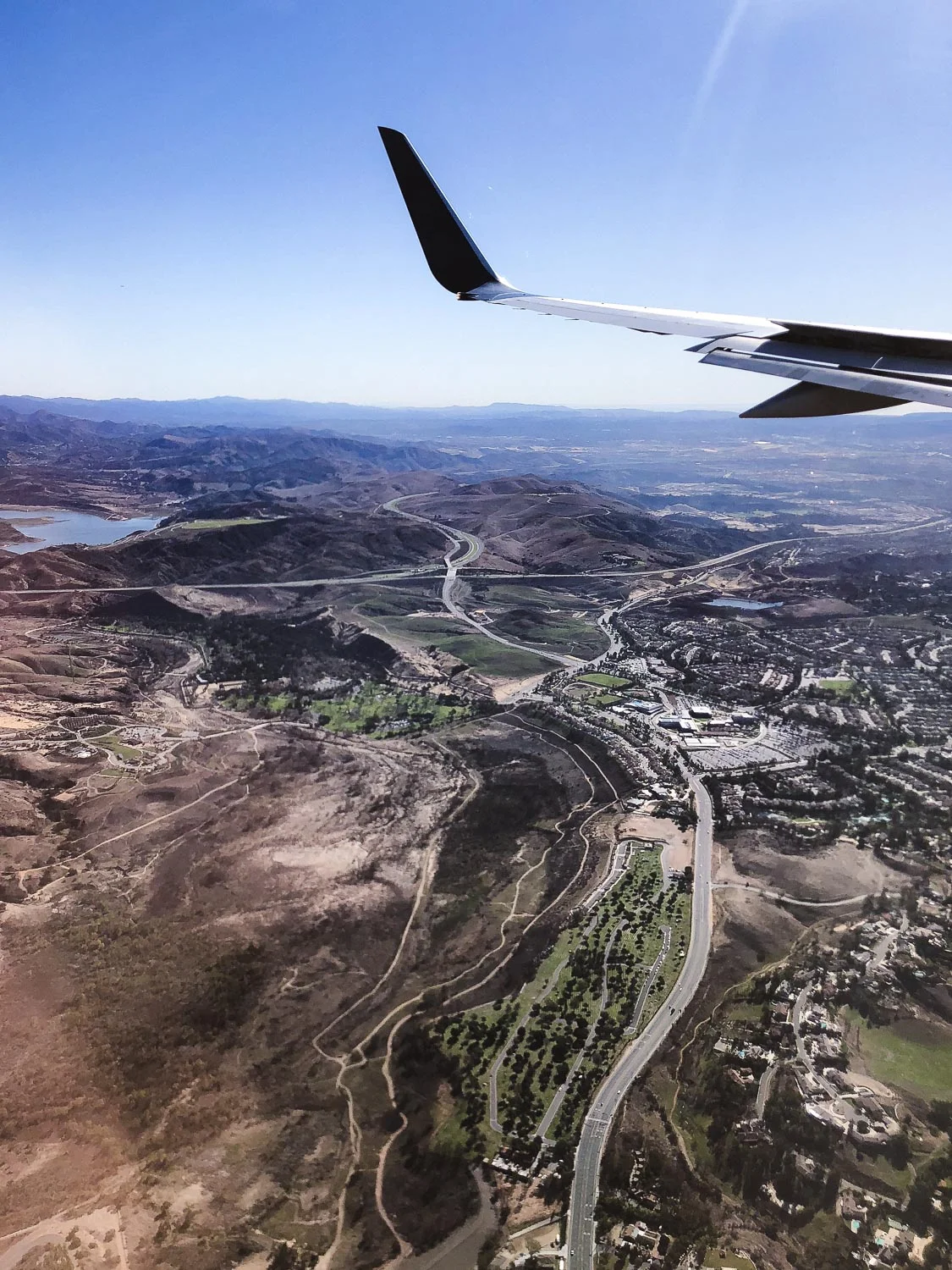 Flying over California - aerial view