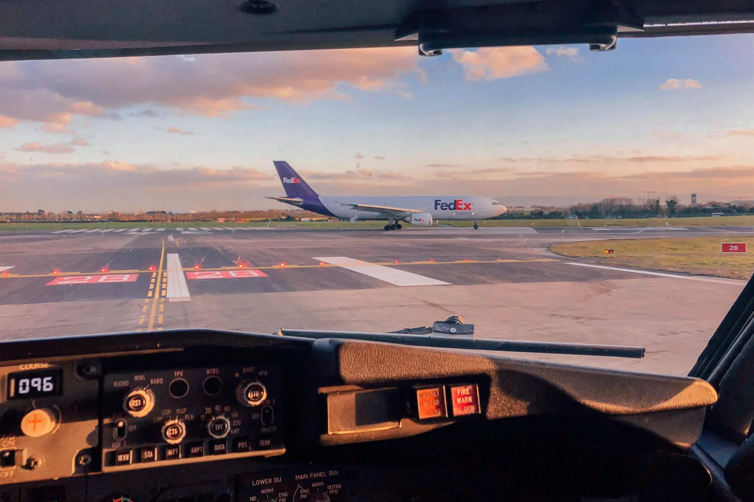 Plane about to take off from runway