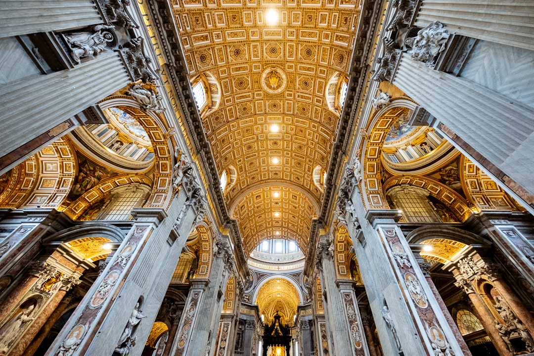 Inside St. Peter's Basilica, The Vatican. Travel photography and guide by © Natasha Lequepeys for "And Then I Met Yoko"