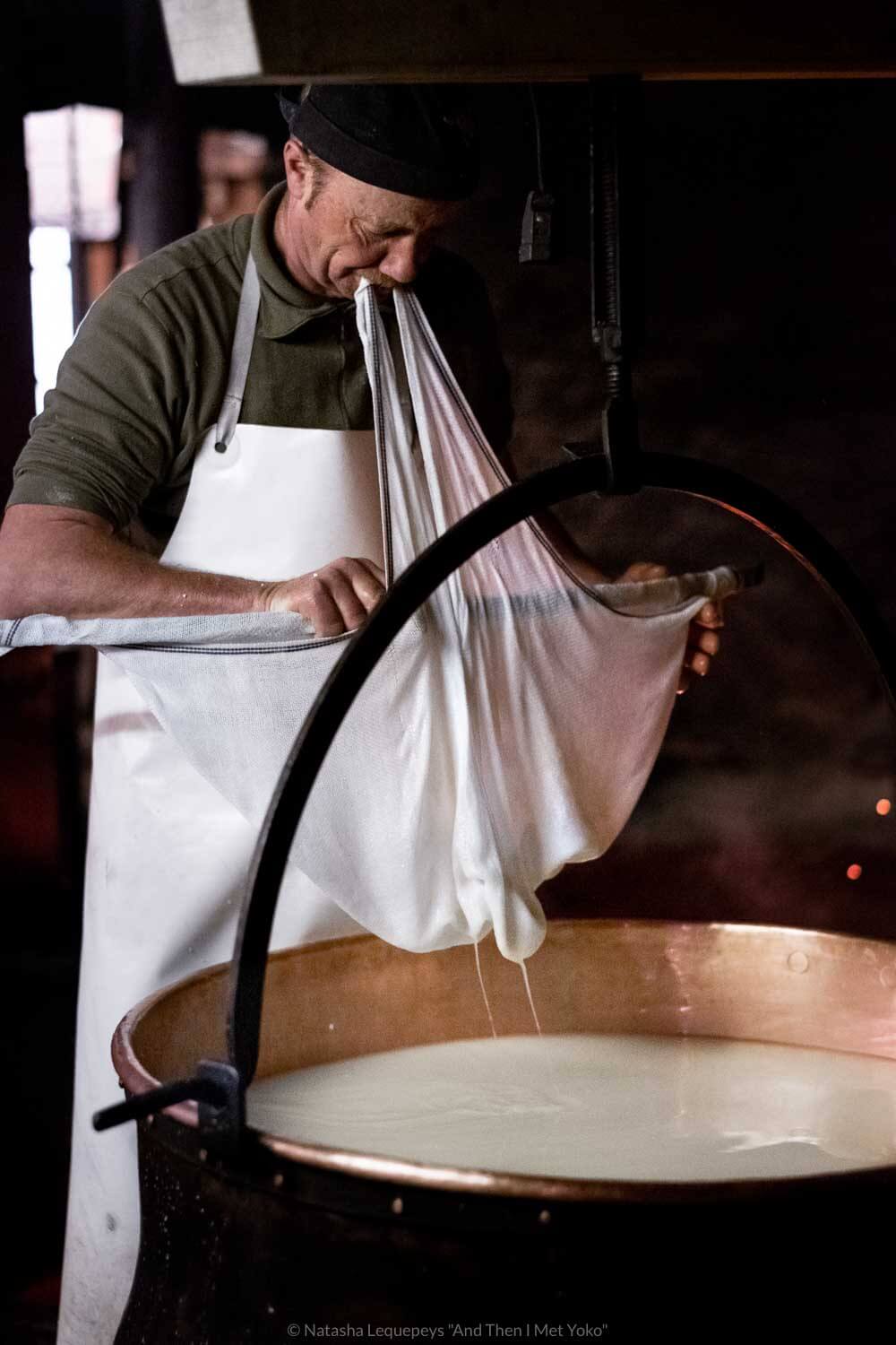 An alpine cheese maker in Moléson-sur-Gruyères, Switzerland. Travel photography and guide by © Natasha Lequepeys for "And Then I Met Yoko". #alpinecheese #lemoléson #gruyeres #travelphotography