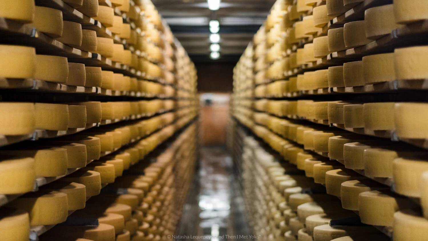 The cheese cellar at la Maison du Gruyères, Switzerland. Travel photography and guide by © Natasha Lequepeys for "And Then I Met Yoko". #gruyeres #switzerland #travelguide #travelphotography