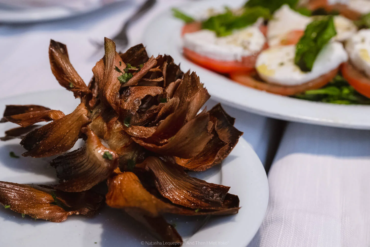 Fried artichoke in the Jewish Ghetto, Rome. Travel photography and guide by © Natasha Lequepeys for "And Then I Met Yoko". #rome #jewishghettorome #italy #fujifilm #travelphotography