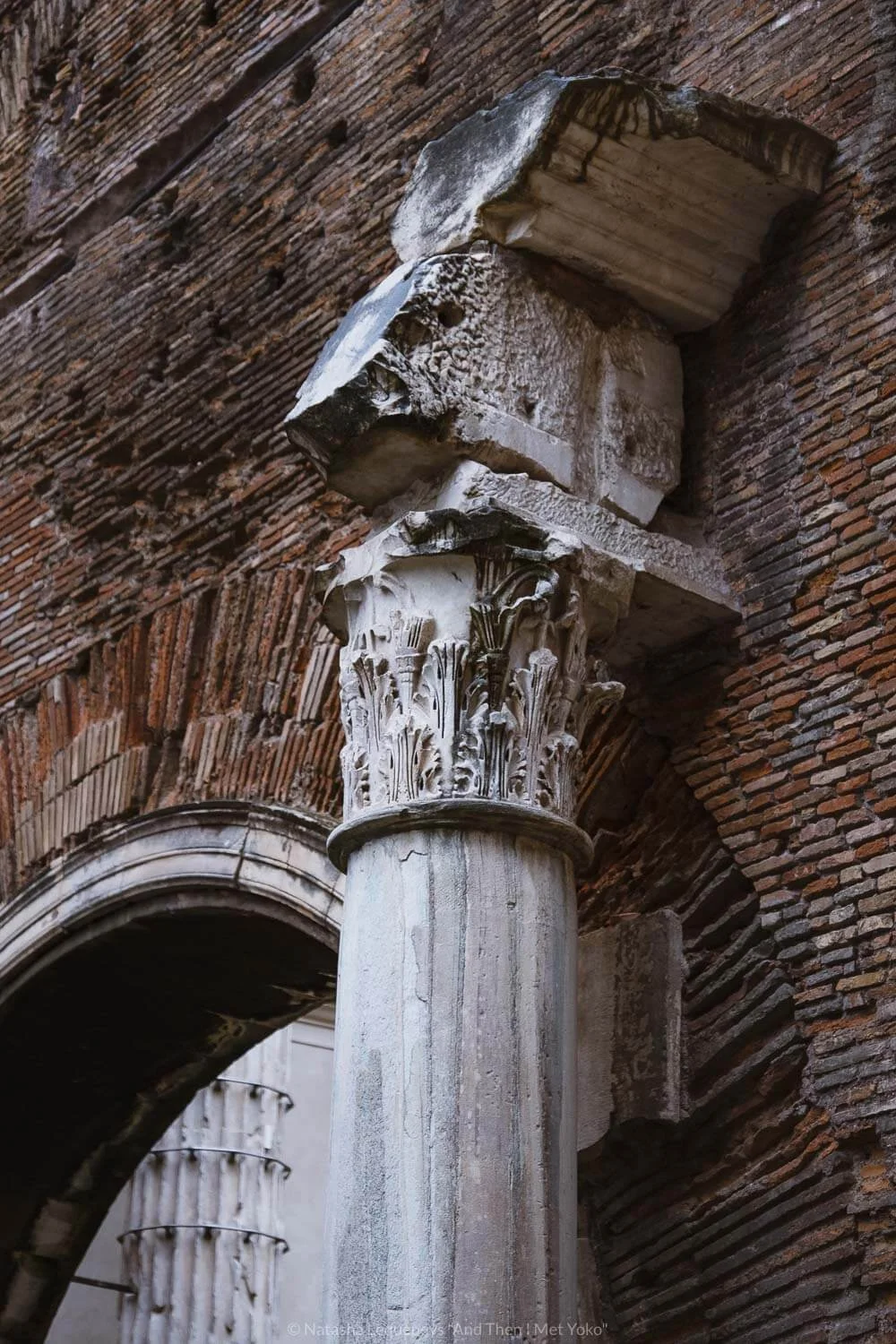 Columns in the Jewish Ghetto, Rome. Travel photography and guide by © Natasha Lequepeys for "And Then I Met Yoko". #rome #jewishghettorome #italy #fujifilm #travelphotography