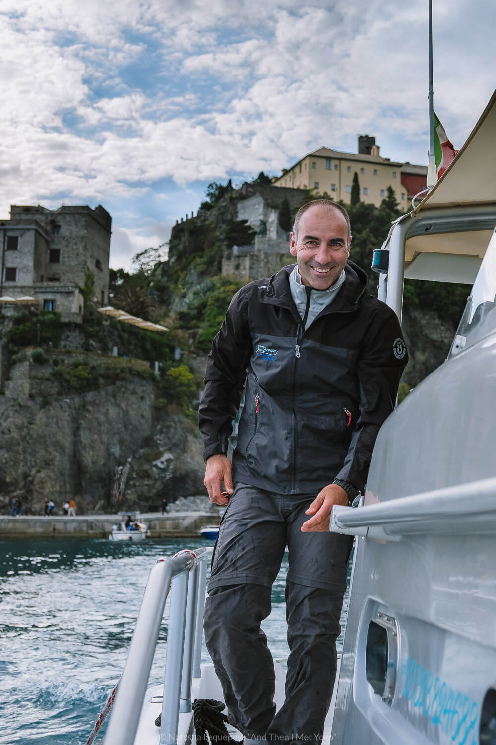 Matteo from Sea Breeze Boat Tours. Travel photography and guide by © Natasha Lequepeys for "And Then I Met Yoko". #cinqueterre #italy #travelphotography