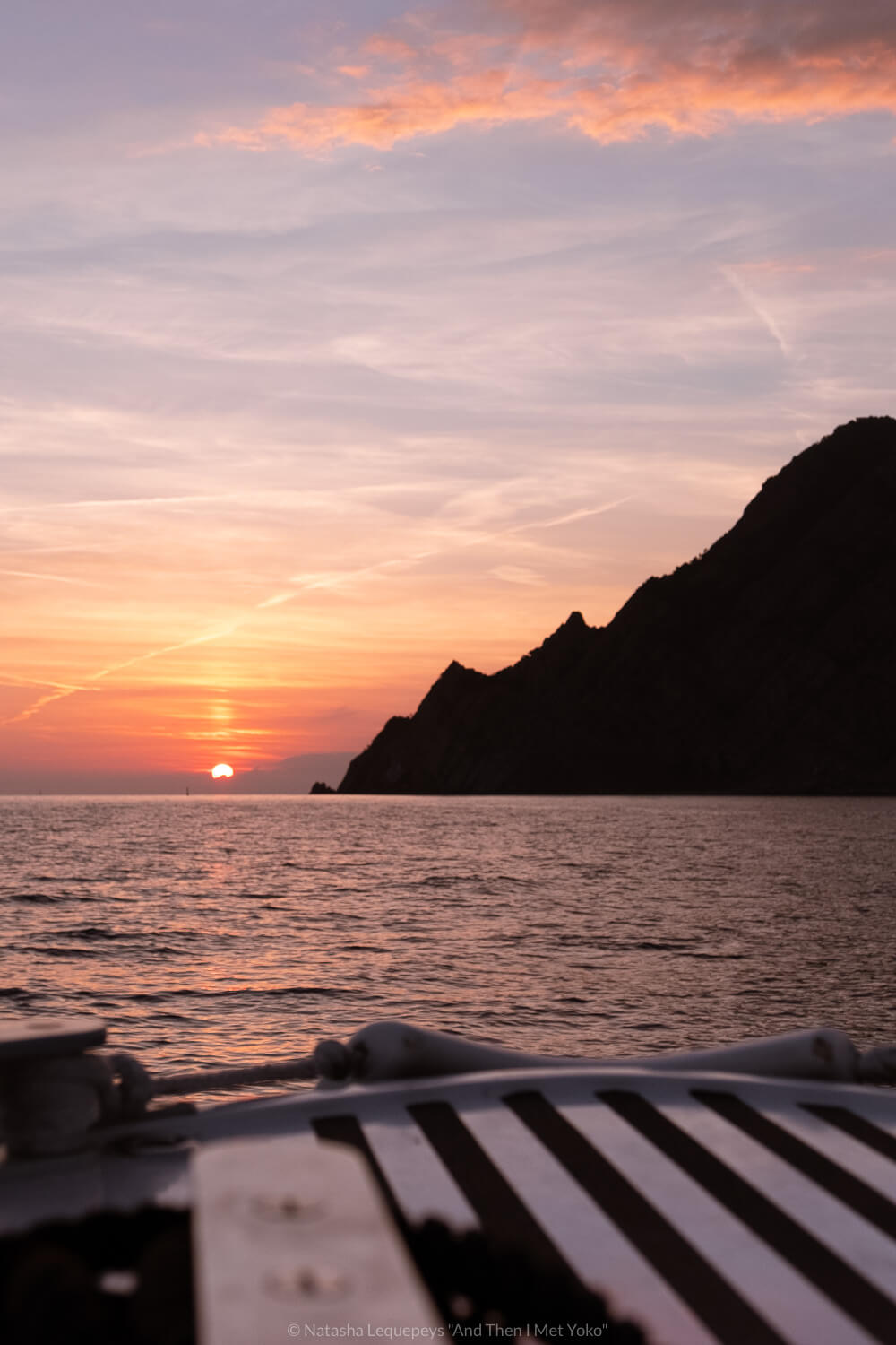 Sunset in Cinque Terre. Travel photography and guide by © Natasha Lequepeys for "And Then I Met Yoko". #cinqueterre #italy #travelphotography