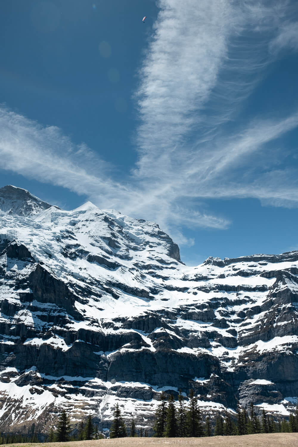 Views of Jungfrau from the trail. Travel photography and guide by © Natasha Lequepeys for "And Then I Met Yoko". #wengen #jungfrau #travelphotography #switzerland