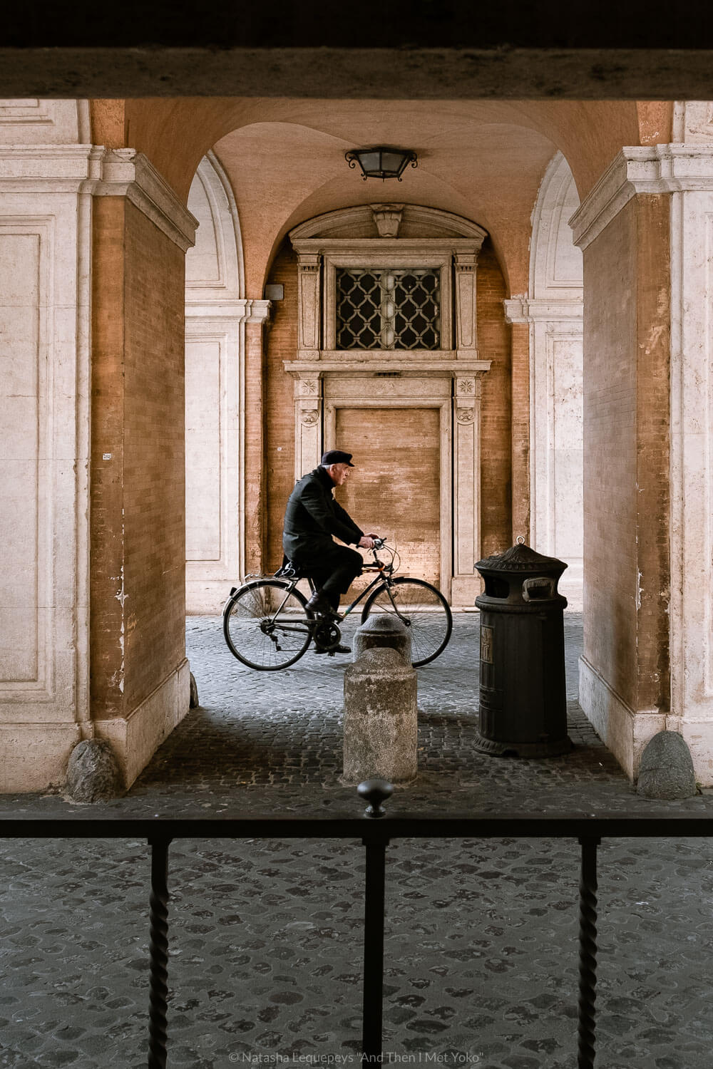 Man riding his bike, Vatican. Travel photography and guide by © Natasha Lequepeys for "And Then I Met Yoko". #rome #italy #travelblog #travelphotography