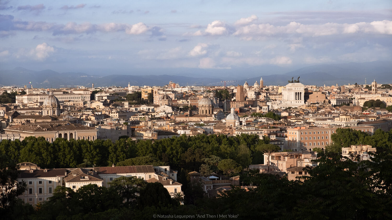 Views from the Janiculum Terrace. Travel photography and guide by © Natasha Lequepeys for "And Then I Met Yoko". #rome #italy #travelblog #travelphotography