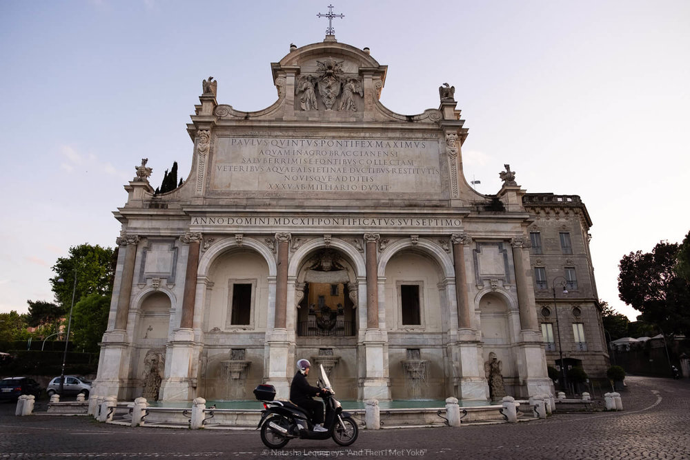 The Fontana dell'Acqua Paola, Rome. Travel photography and guide by © Natasha Lequepeys for "And Then I Met Yoko". #rome #italy #travelblog #travelphotography