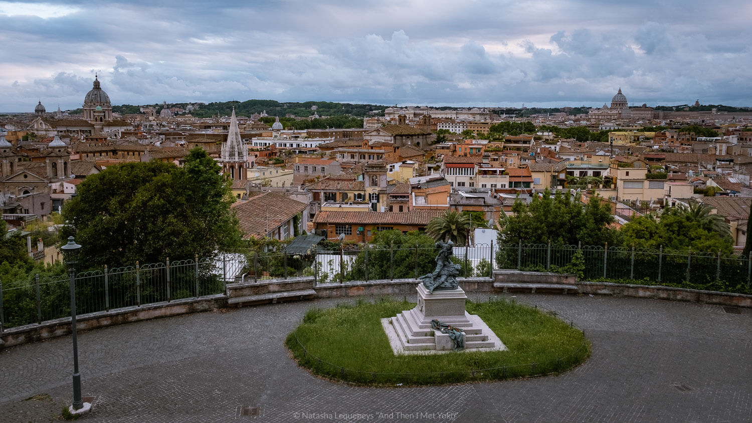 Views of Rome from Pincian Hill. Travel photography and guide by © Natasha Lequepeys for "And Then I Met Yoko". #rome #italy #travelblog #travelphotography