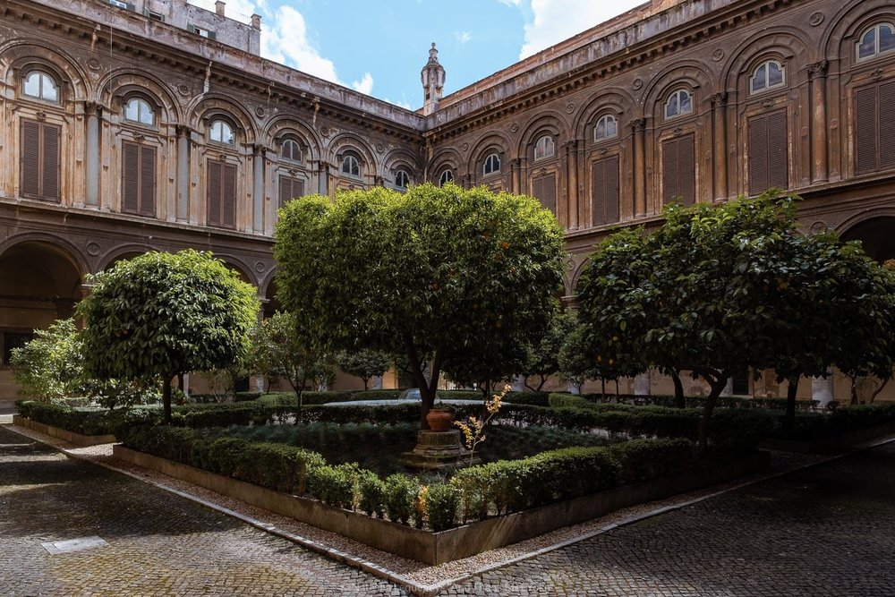 Courtyard in the Doria Pamphilj Gallery, Rome. Travel photography and guide by © Natasha Lequepeys for "And Then I Met Yoko". #rome #italy #travelblog #travelphotography