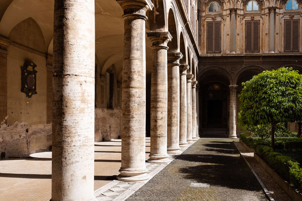 Courtyard in the Doria Pamphilj Gallery, Rome. Travel photography and guide by © Natasha Lequepeys for "And Then I Met Yoko". #rome #italy #travelblog #travelphotography