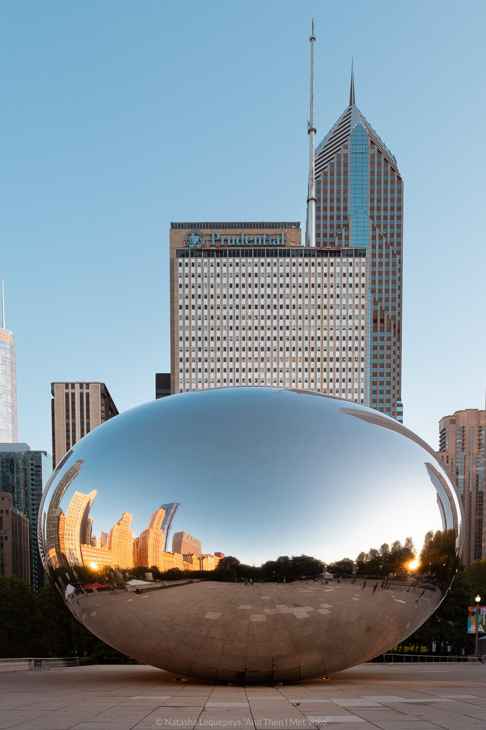 The Bean at sunrise, Chicago, USA. Travel photography and guide by © Natasha Lequepeys for "And Then I Met Yoko". #chicago #usa #travelblog #travelphotography