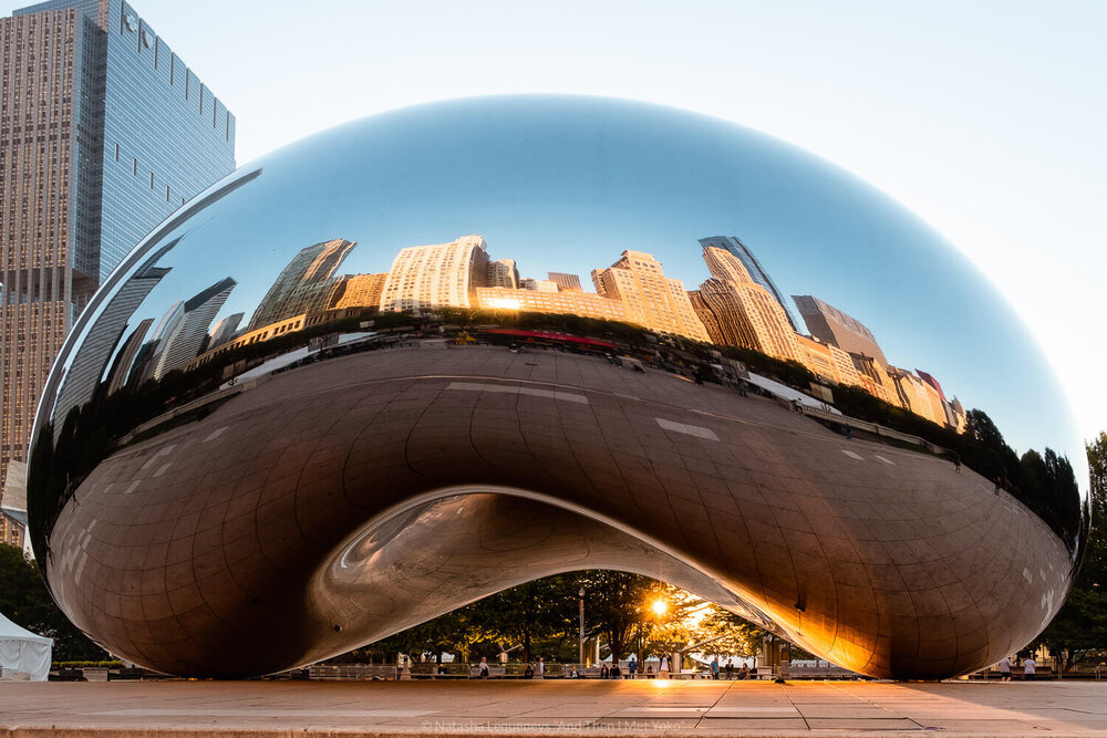 Cloud Gate, Chicago, USA. Travel photography and guide by © Natasha Lequepeys for "And Then I Met Yoko". #chicago #usa #travelblog #travelphotography