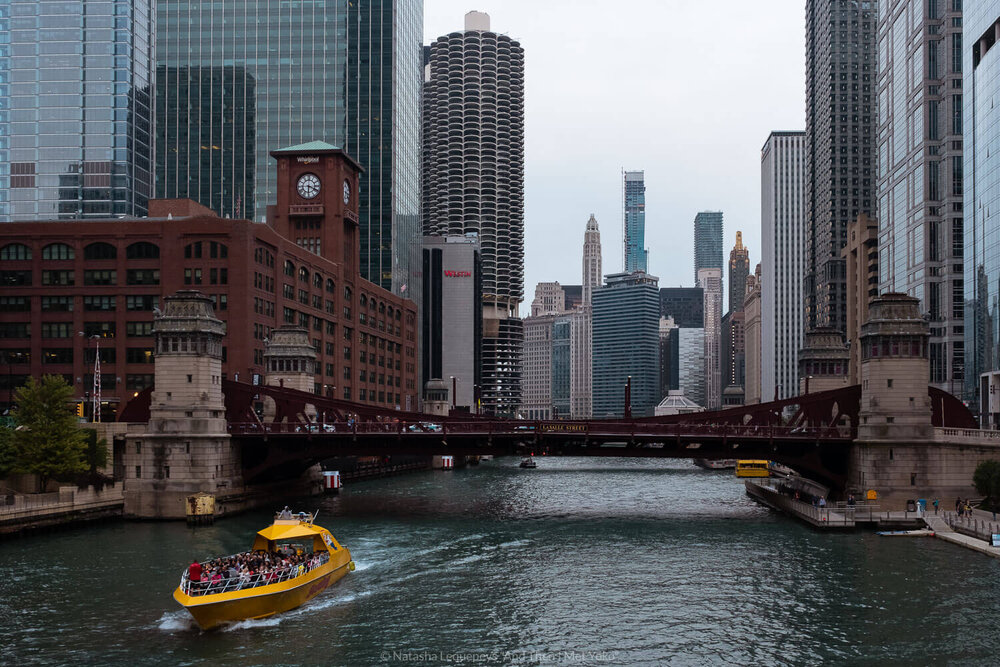 The Chicago River. Travel photography and guide by © Natasha Lequepeys for "And Then I Met Yoko". #chicago #usa #travelblog #travelphotography