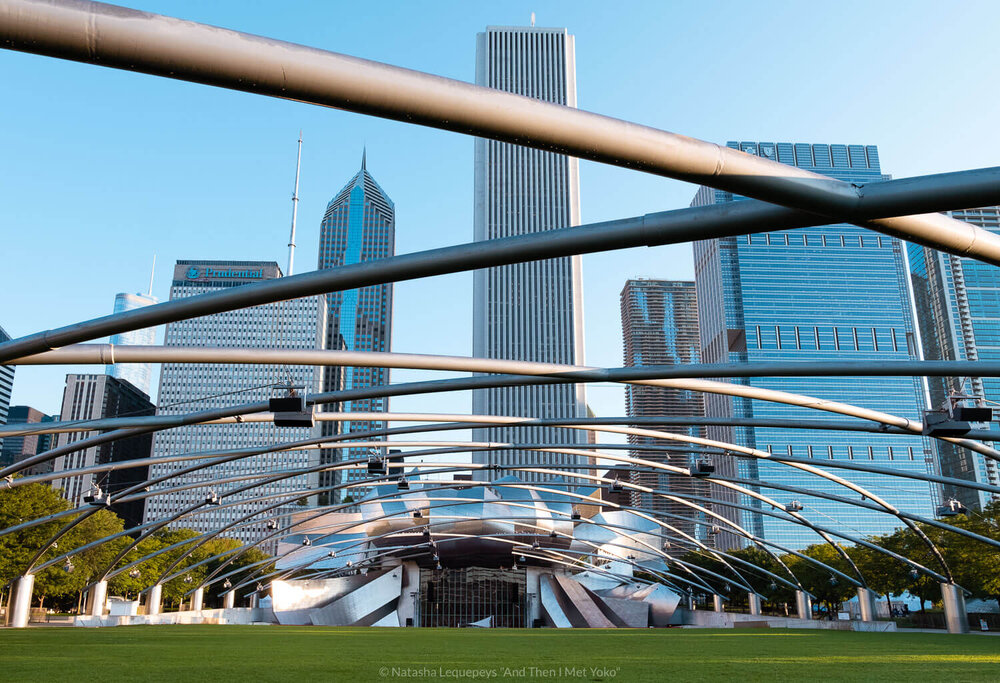 Jay Pritzker Pavillion in Chicago, USA. Travel photography and guide by © Natasha Lequepeys for "And Then I Met Yoko". #chicago #usa #travelblog #travelphotography