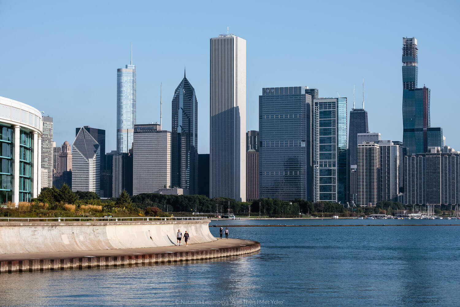 The Chicago skyline from the Lakefront trail in Chicago, USA. Travel photography and guide by © Natasha Lequepeys for "And Then I Met Yoko". #chicago #usa #travelblog #travelphotography