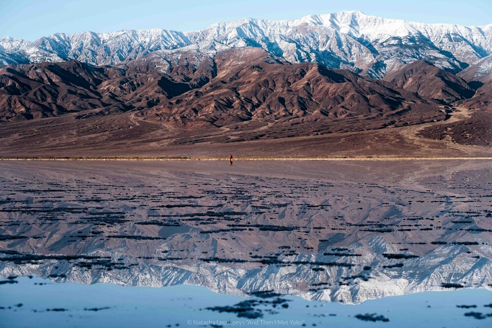 Badwater Basin after a rainfall - Death Valley, California. Travel photography and guide by © Natasha Lequepeys for "And Then I Met Yoko". #deathvalley #nationalpark #travelblog #travelphotography